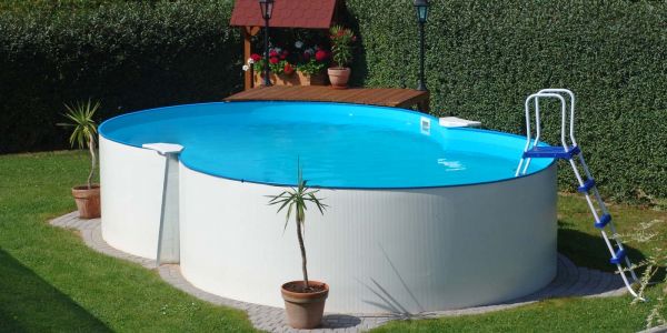 Купить каркасный бассейн для дачи в форме восьмерки